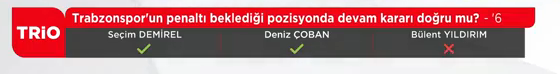 Yayın bandı: Trabzonspor'un penaltı beklediği pozisyonda devam kararı doğru mu? -'6 |