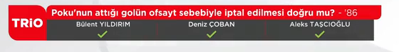 Yayın bandı: Poku'nun attığı golün ofsayt sebebiyle iptal edilmesi doğru mu? yi '86 |