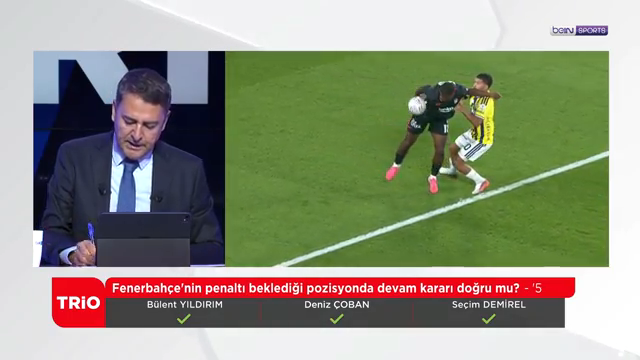 Yayın bandı: Fenerbahçe'nin penaltı beklediği pozisyonda devam kararı doğru mu? -'5