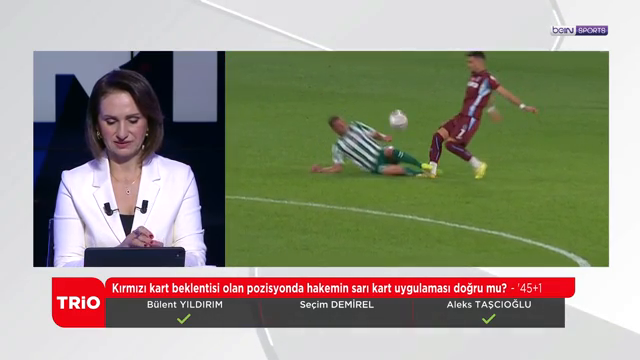 Yayın bandı: Kırmızı kart beklentisi olan pozisyonda hakemin sarı kart uygulaması doğru mu?