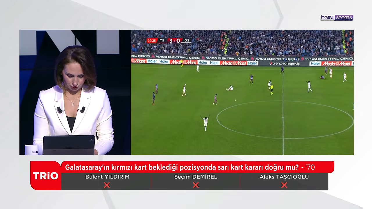Yayın bandı: Galatasaray'ın kırmızı kart beklediği pozisyonda sarı kart kararı doğru mu? - '70