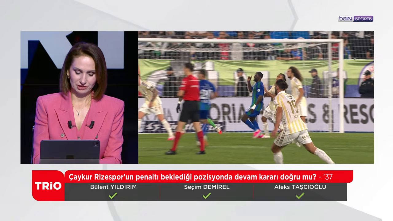 Yayın bandı: Çaykur Rizespor'un penaltı beklediği pozisyonda devam kararı doğru mu? - '37