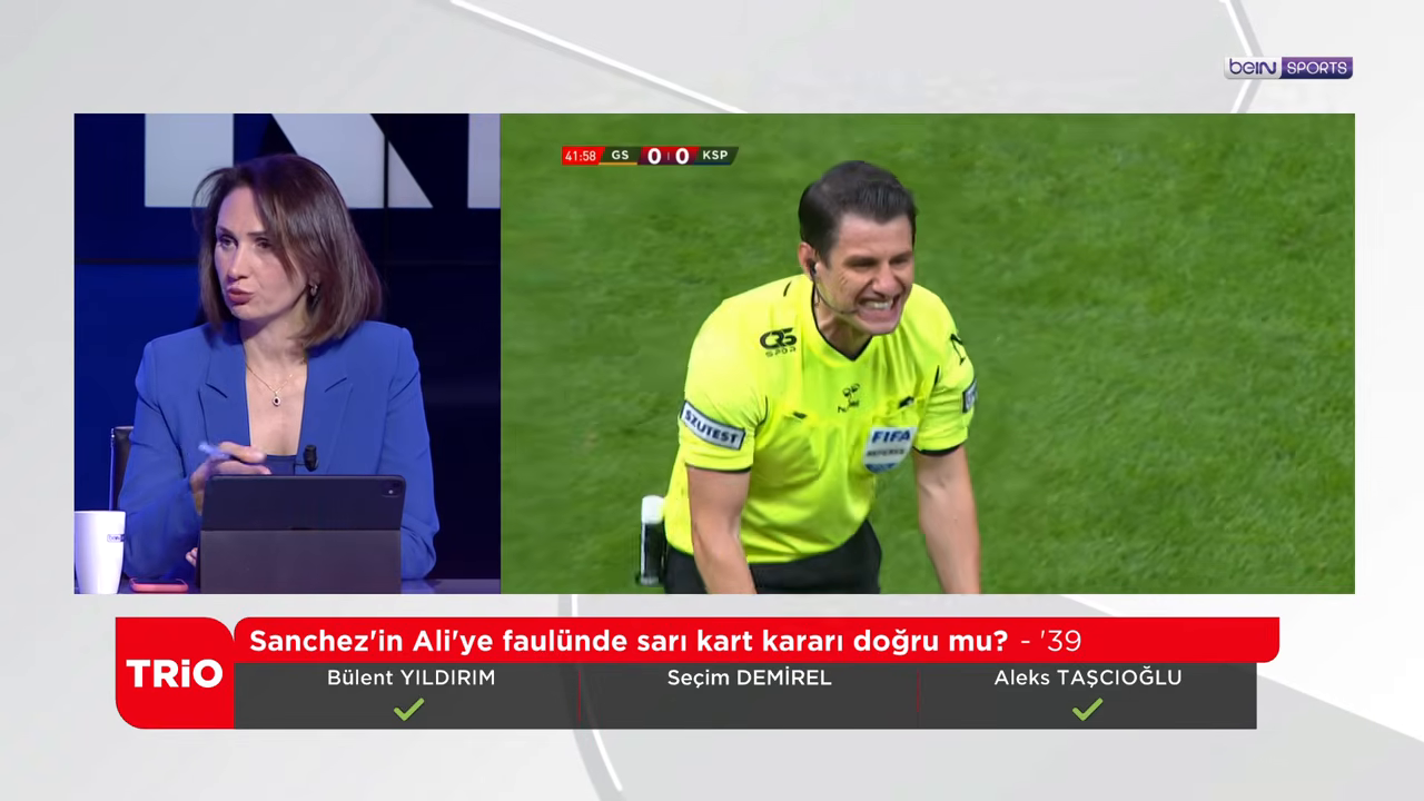 Yayın bandı: Sanchez'in Ali'ye faulünde sarı kart kararı doğru mu? - '39