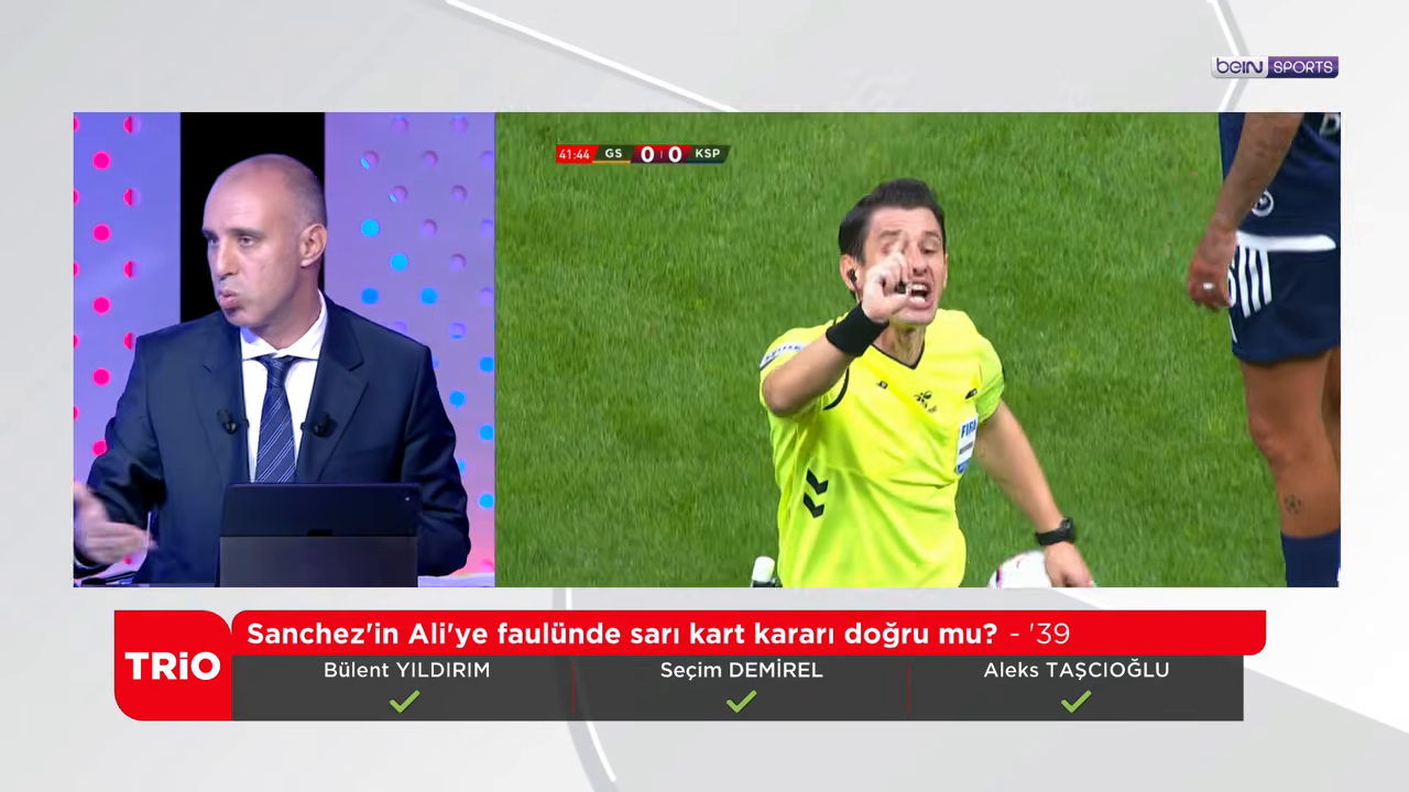 Yayın bandı: Sanchez'in Ali'ye faulünde sarı kart kararı doğru mu? - '39